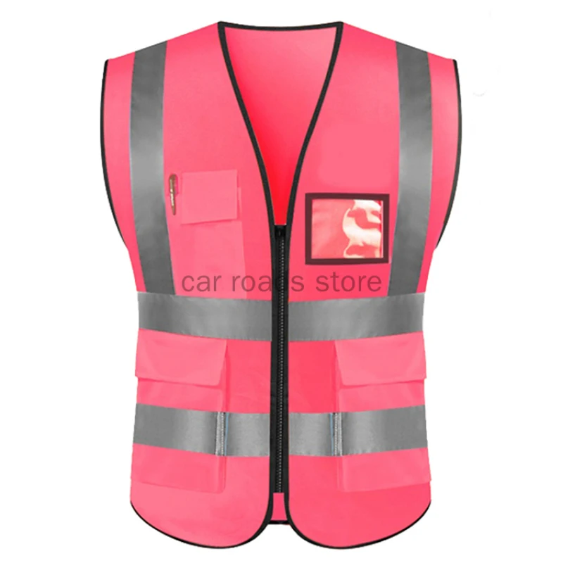 Outdoor Safety Cycling Wear Custom Your Text Logo High Visibility Security Reflective Vest Personalized Construction Traffic