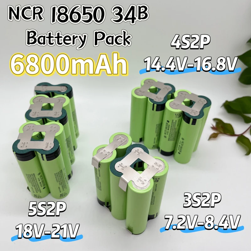 🔋 NCR18650-34B بطارية ليثيوم أيون (2S1P-6S1P) (2S2P-6S2P) 7.2V-25.2V 3.4/6.8Ah بطارية مفك البراغي #1