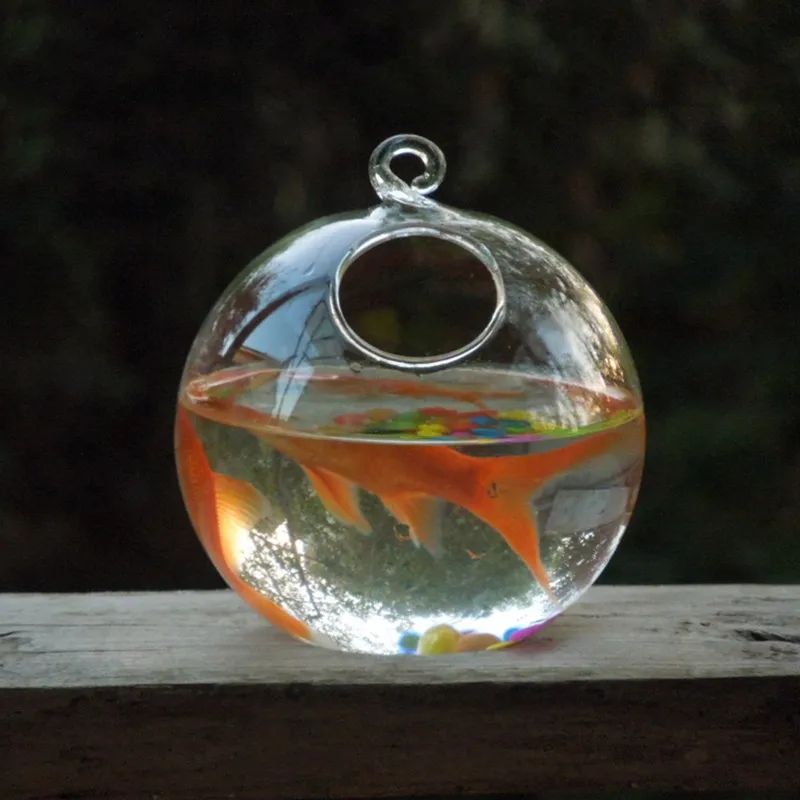 16pcs/pack Diameter=8cm Small Size Hanging Glass Terrarium Vase Home Decoration Microlandscape Container Fishbowl Wedding Prop