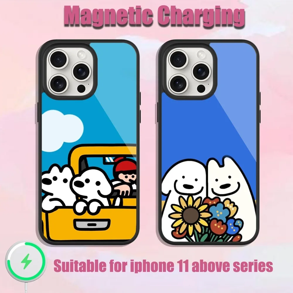 

Matsui Art Phone Case For iPhone 13 15 11 12 14 Plus Pro Max Glass Charging Magsafe Magnetic Cover