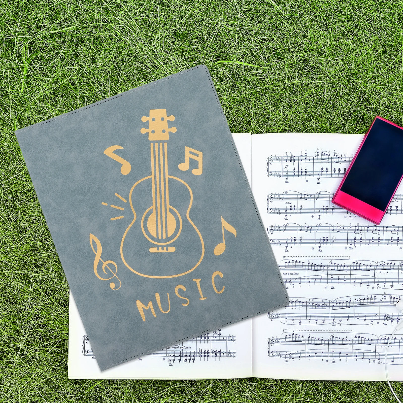 

Music Score Binder A4 Non Reflective Sheet Transparent Sleeves Piano Performance Organizer for Students Musicians