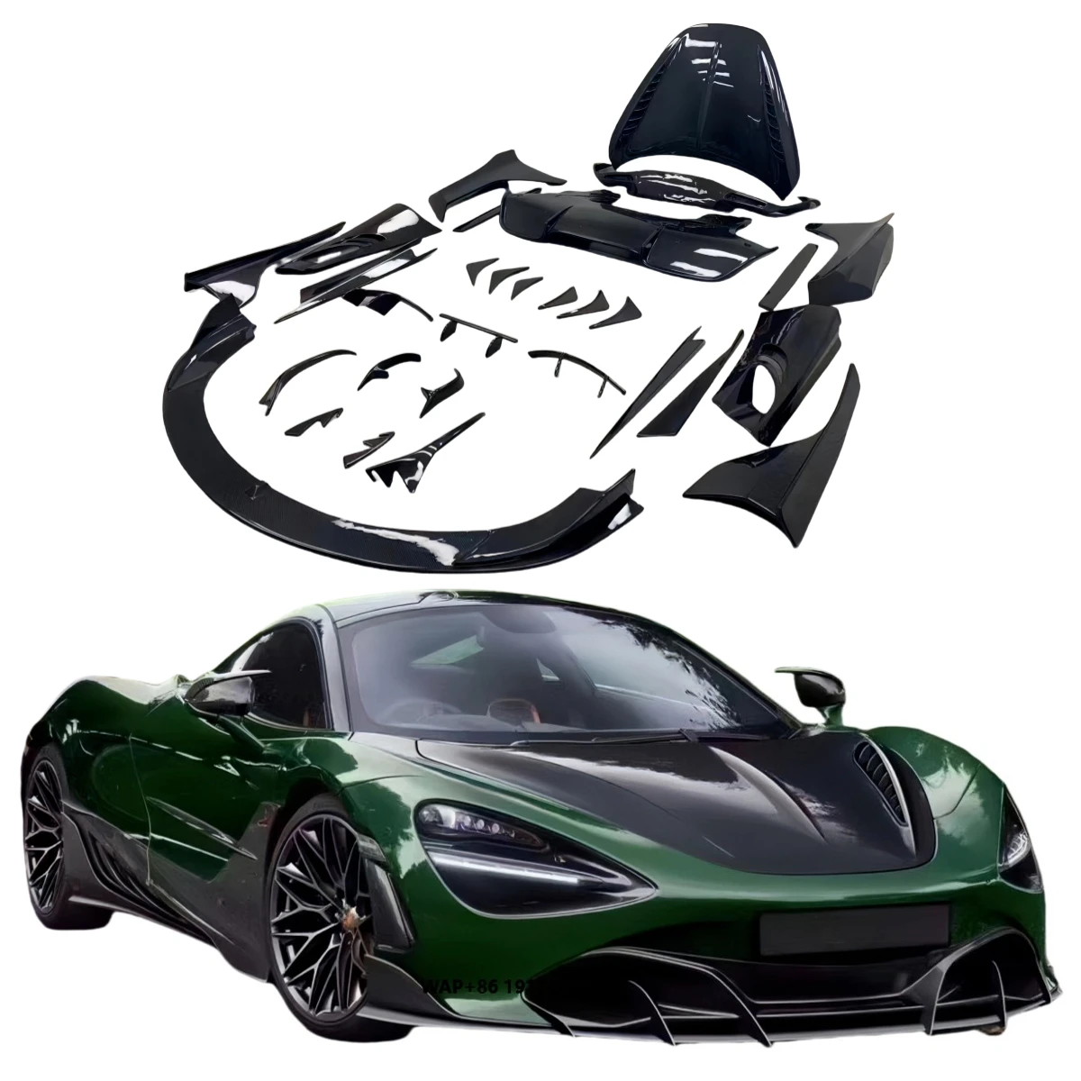 Carbon Body Kit for McLaren 720S Upgrade TOP Fitness Kit Front Lip Rear Diffuser Spoiler Side Skirt Fin Separator Coupe