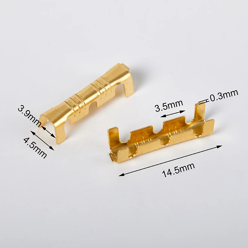 200pcs 453 U-Terminal Lug Wire Butt Joint Cold Terminal, Fascia Of Small Tooth With Heat Shrinkable Tube 0.5-1.5mm2