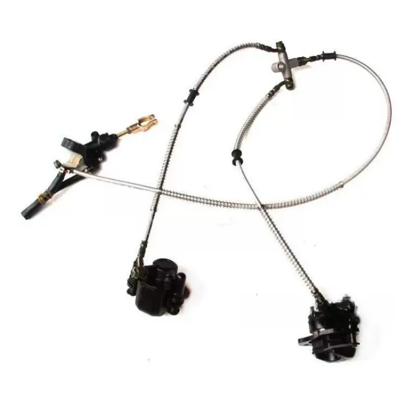 DIY 4 Wheel Go Kart Buggy Rear Foot Brake 1 To 2 Hydraulic Brake Pump Disc Brake Caliper Assembly Modification Parts