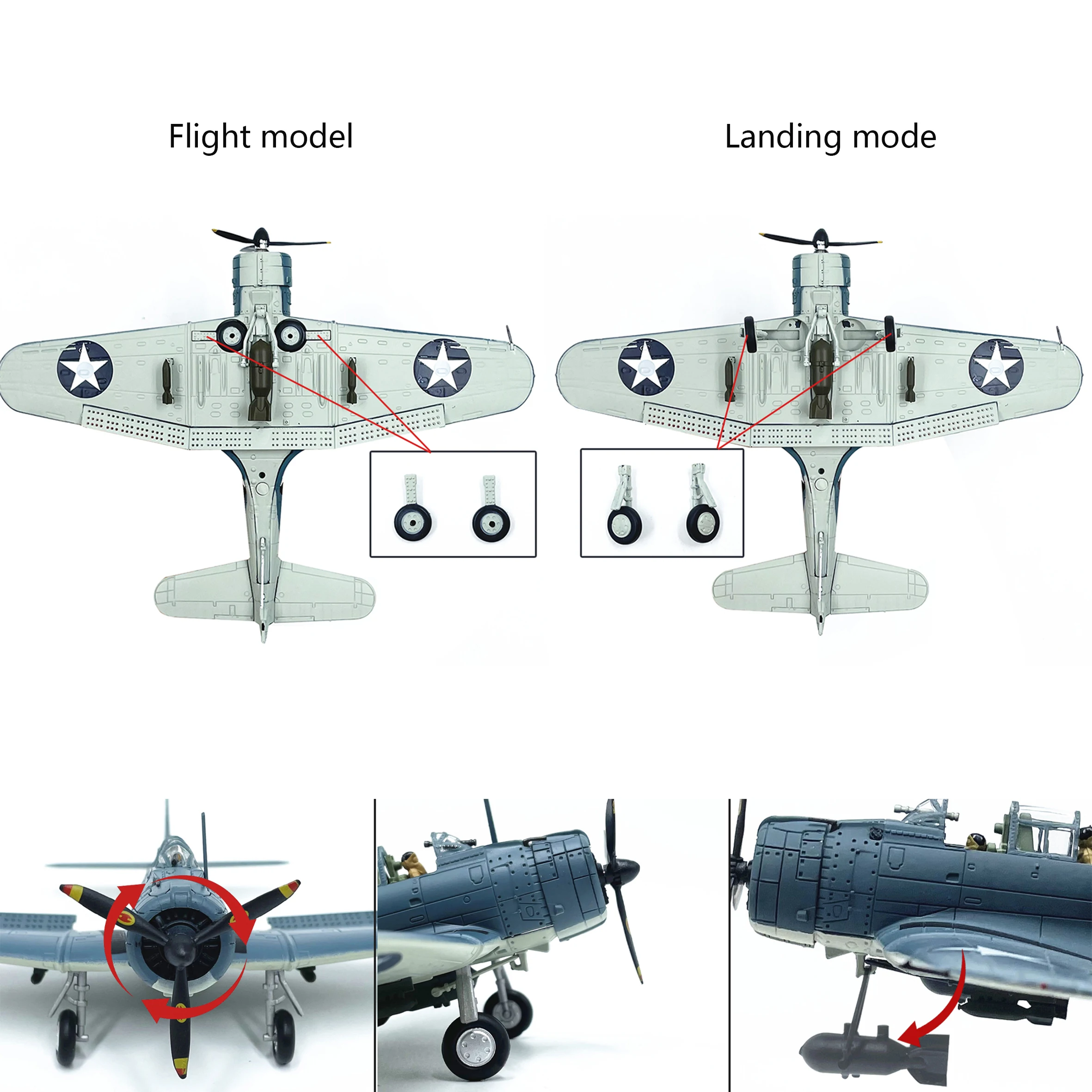 1: 72 WLTK WW2 US SBD fighter model (Midway Battle Best) cockpit closed state Half alloy collection model