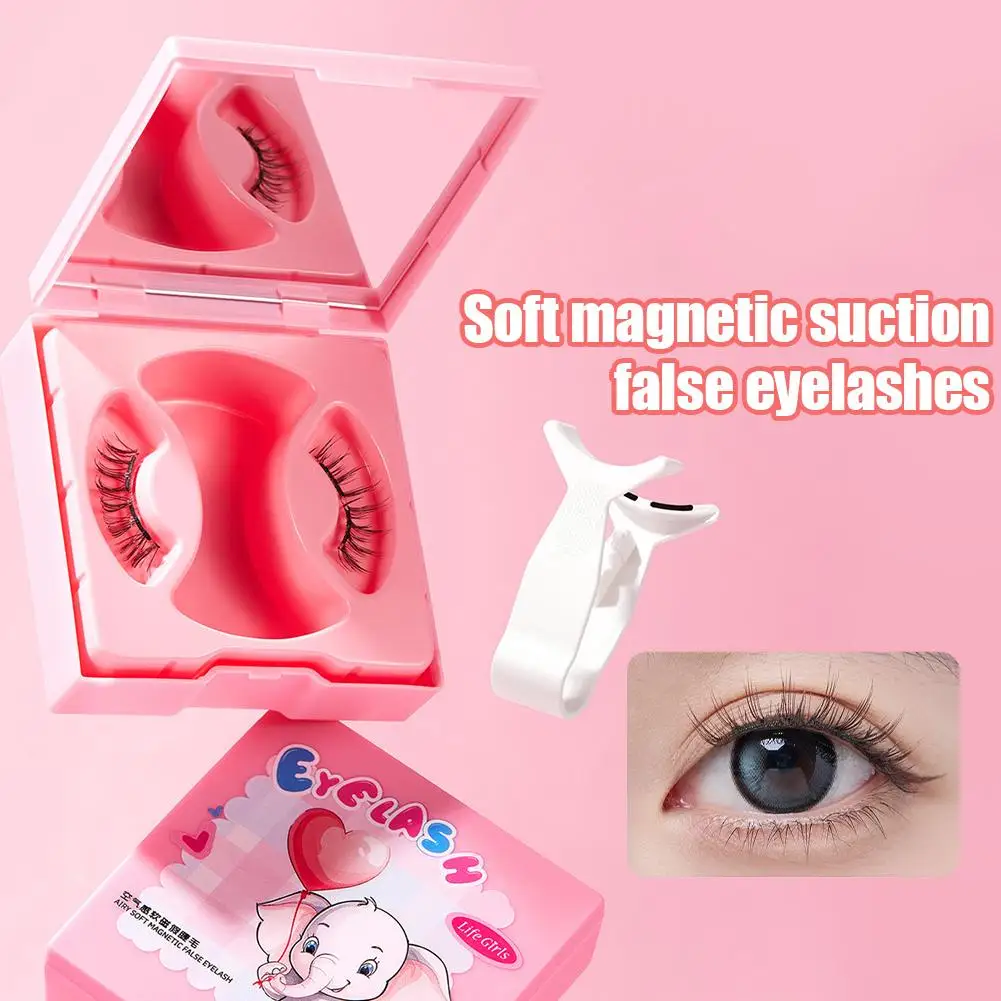 Nowe Magnetyczne Rzęsy Wielokrotnego Użytku Skrzydełkowe Magnetyczne Rzęsy 3D z Norek Długotrwałe Bez Kleju Sztuczne Rzęsy z Pęsetą do Makijażu