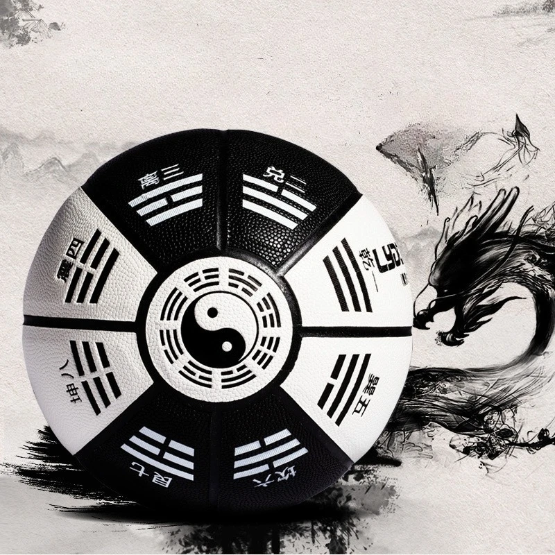 الحجم الرسمي 7 كرة السلة العنصر الصيني التقليدي PU داخلي وخارجي المنافسة التدريب كرة السلة هدية عيد الميلاد