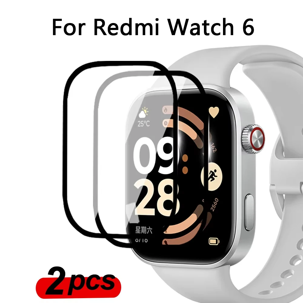 لساعة Xiaomi Redmi 6 ملحقات الفيلم واقي للشاشة منحني من مادة البولي يوريثان عالي الدقة طبقة تغطية شفافة مضادة للخدش لفيلم Redmi Watch6