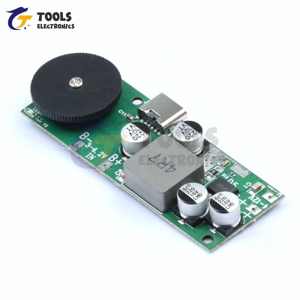 

DC-DC 3.7V to 9V/12V Stepless Speed Regulation Fan Board 12W Small Fan Circuit Board Boost Module Type C