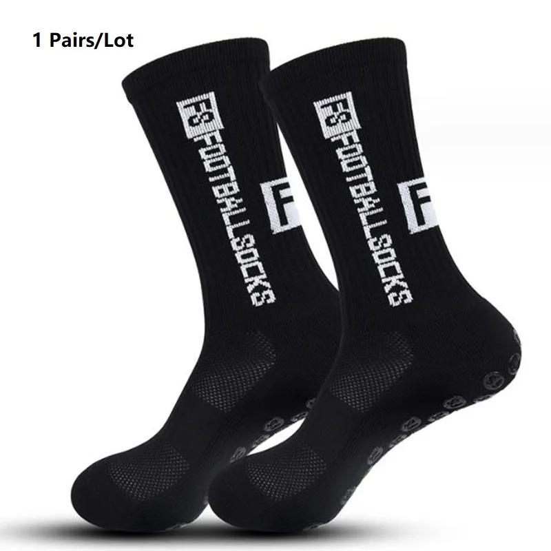 1 Pairs New Men Womans Non-slip Silicone Bottom Soccer Socks Cushioned Breathable For Football Tennis Basketball Grip Yoga Socks