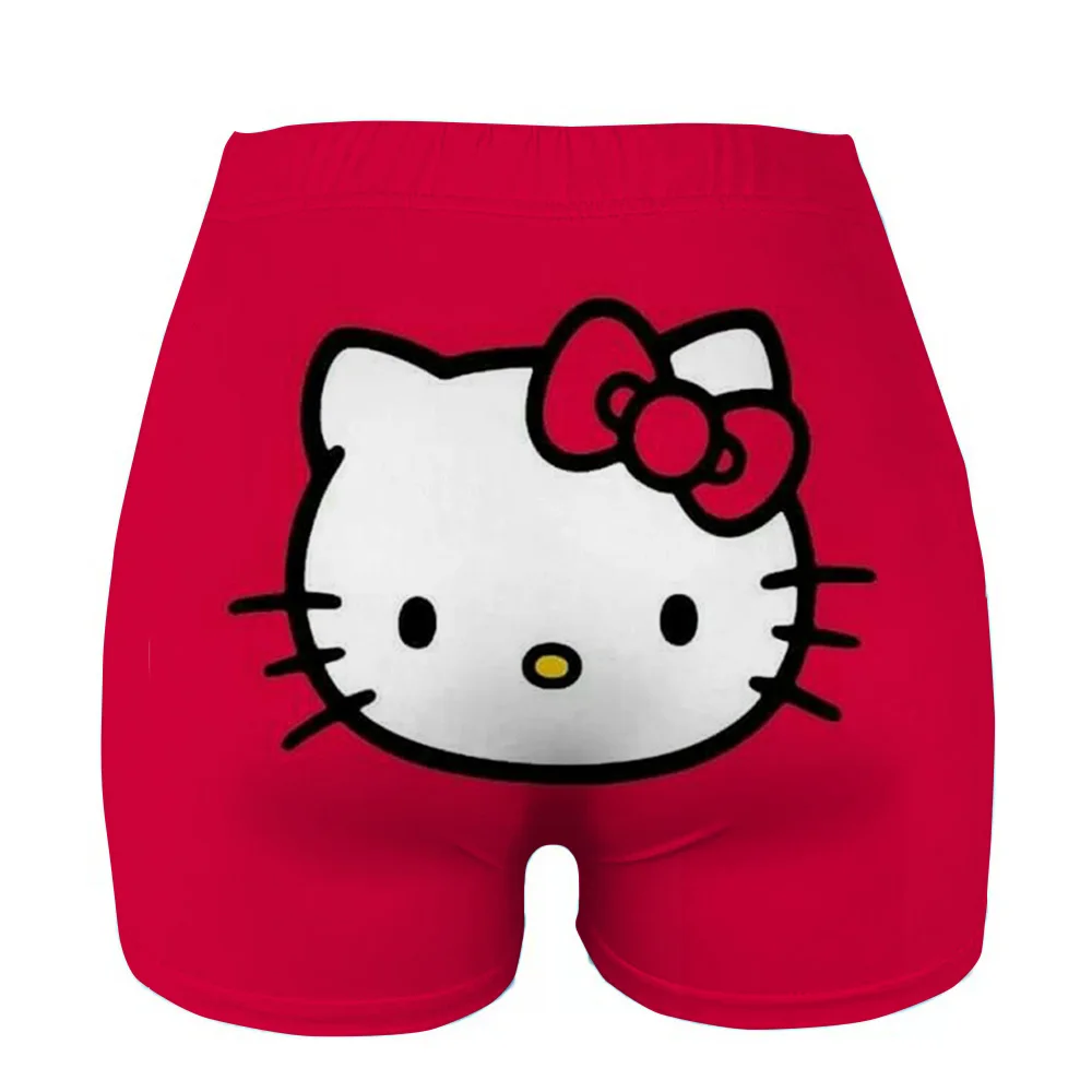 Pantaloncini da donna Pantaloncini sportivi da fitness per donna Ciclismo Jogging Fitness Hello Kitty stampa Pantaloncini da palestra push up Leggings Donna Yoga