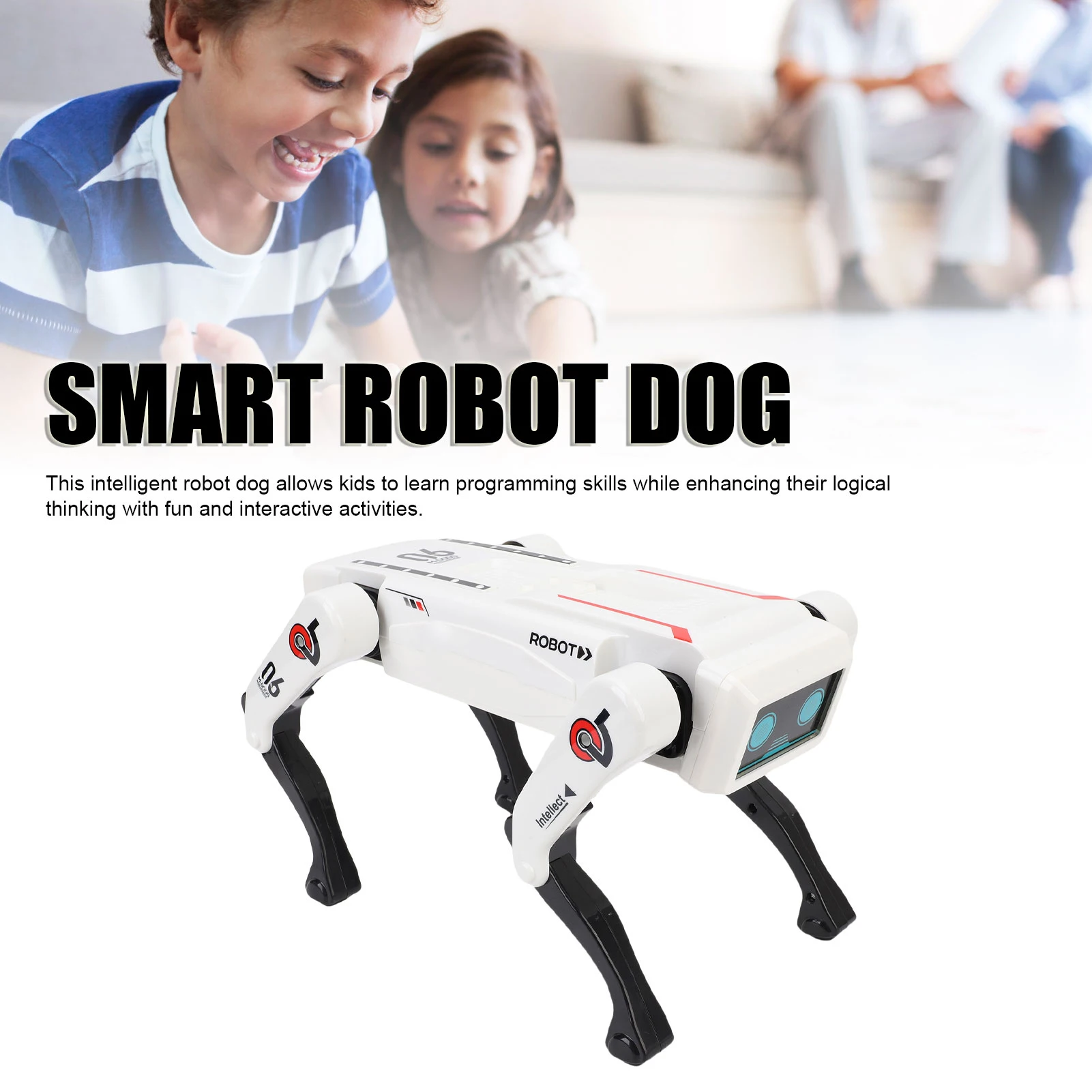 Programmable Quadruped Robot Smart Robot Dog Programmable Quadruped Voice Control AI Robot Dog with Music Light Effects