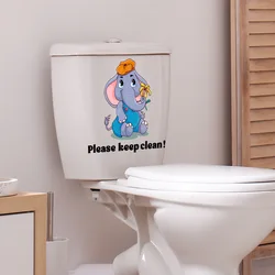 1 PC Cute Mini Elephant Toilet Sticker - Decorative Bathroom Wall Decal - Fun and Easy To Apply Home Decor Stickers