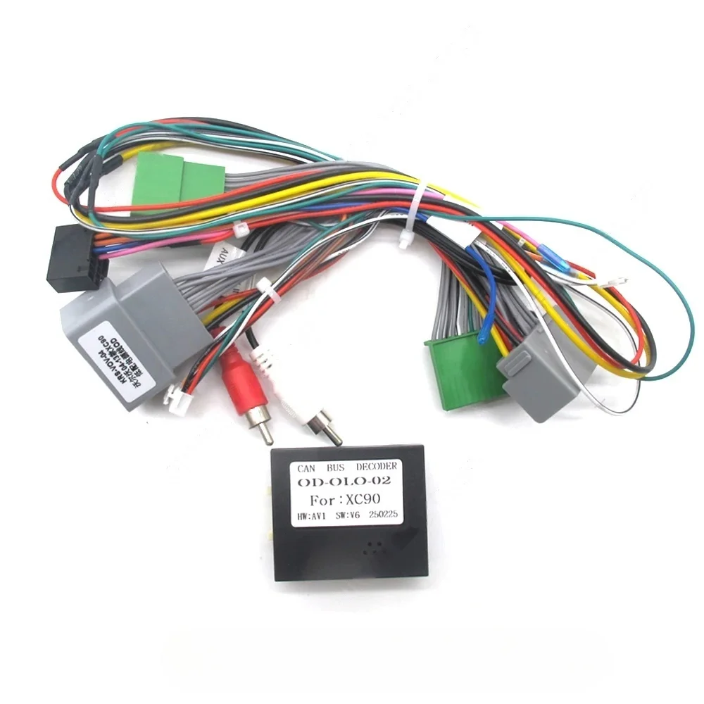 

16-контактный автомобильный радиоадаптер с декодером CANBUS для Volvo XC90 2008-2013, кабель питания, адаптер RCA AUX