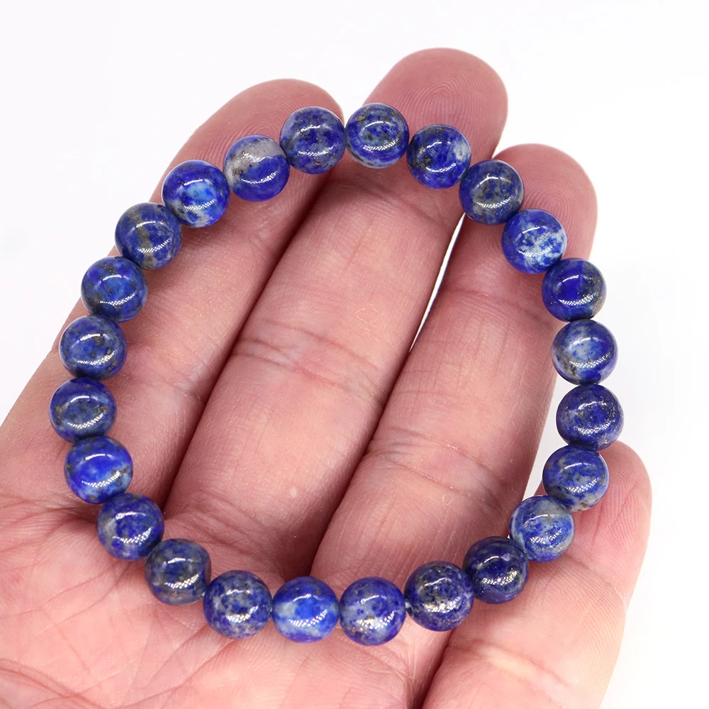 8mm Charm Healing Crystal Natural Stone Bracelets Men Women Turquoise Agate Lapis Jasper Quartz Tiger Eye Lovers Gift Jewelry