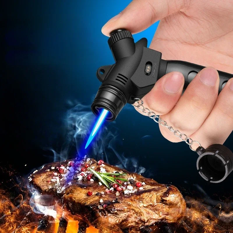 New Outdoor Camping Portable Small Welding Gun Spray-type Butane Inflatable Lighter Visible Gas Chamber Home Kitchen Igniter