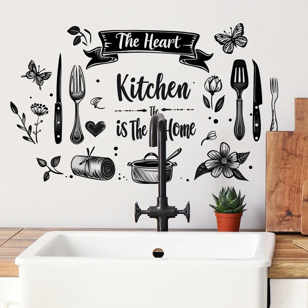 Creative English slogan kitchen tableware home decoration wall beautification wall stickers selling simple trend