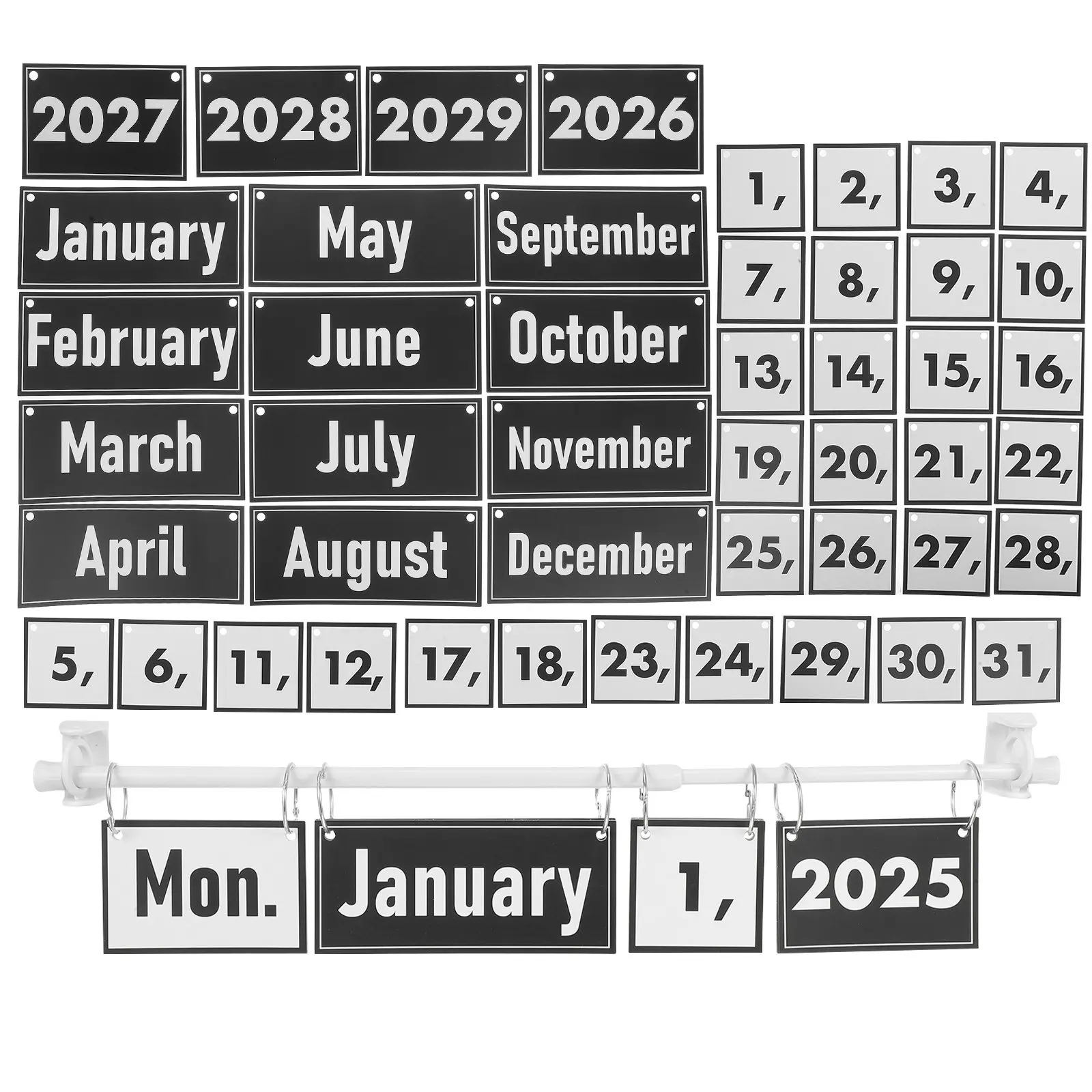 

1Set Flip Calendar Bulletin Board Set Manual Classroom Calendar 2025-2029 Boho Decoration Date Cards Preschool Elementary