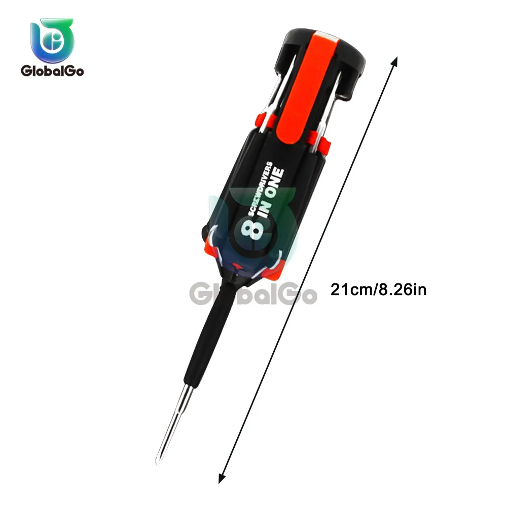 8 In 1 Multi Portable Screwdriver with 6 LED Torch Tools Light Up Flashlight tool Set Multitool Household Repair Tool