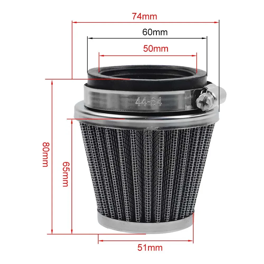 Air Intake Filter Cleaner for Honda CB250 CB250N Yamaha DT250 DT250MX Suzuki Kawasaki ATV Dirt Pit Bike Go 50-110cc 48-50mm