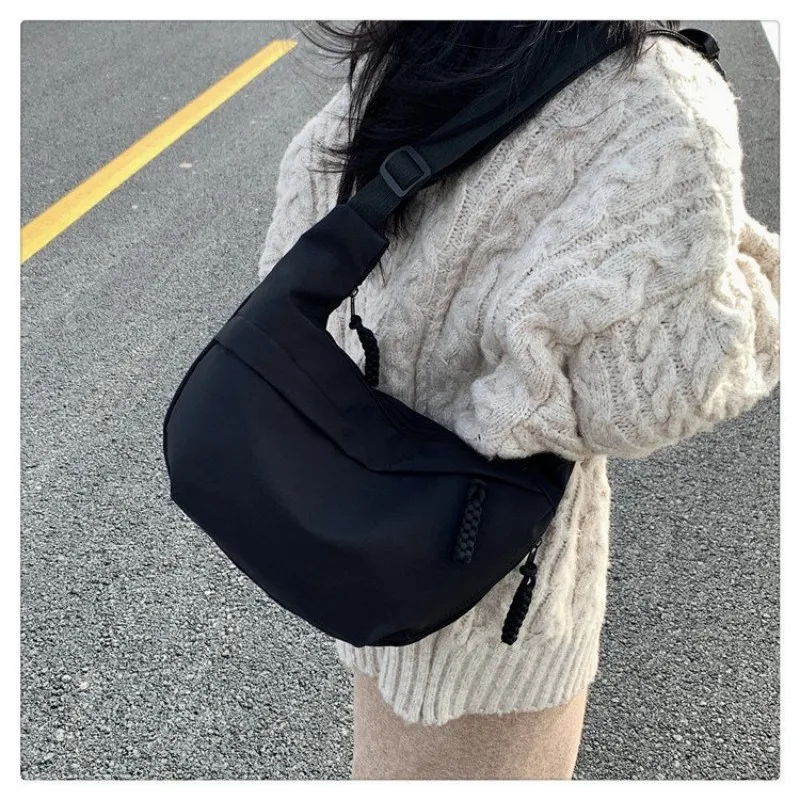 Homefish Nylon Hobos Crossbody Bags Solid Casual Zipper Women's Bags Fashion High Capacity Solid Color Single Shoulder Totes Bag