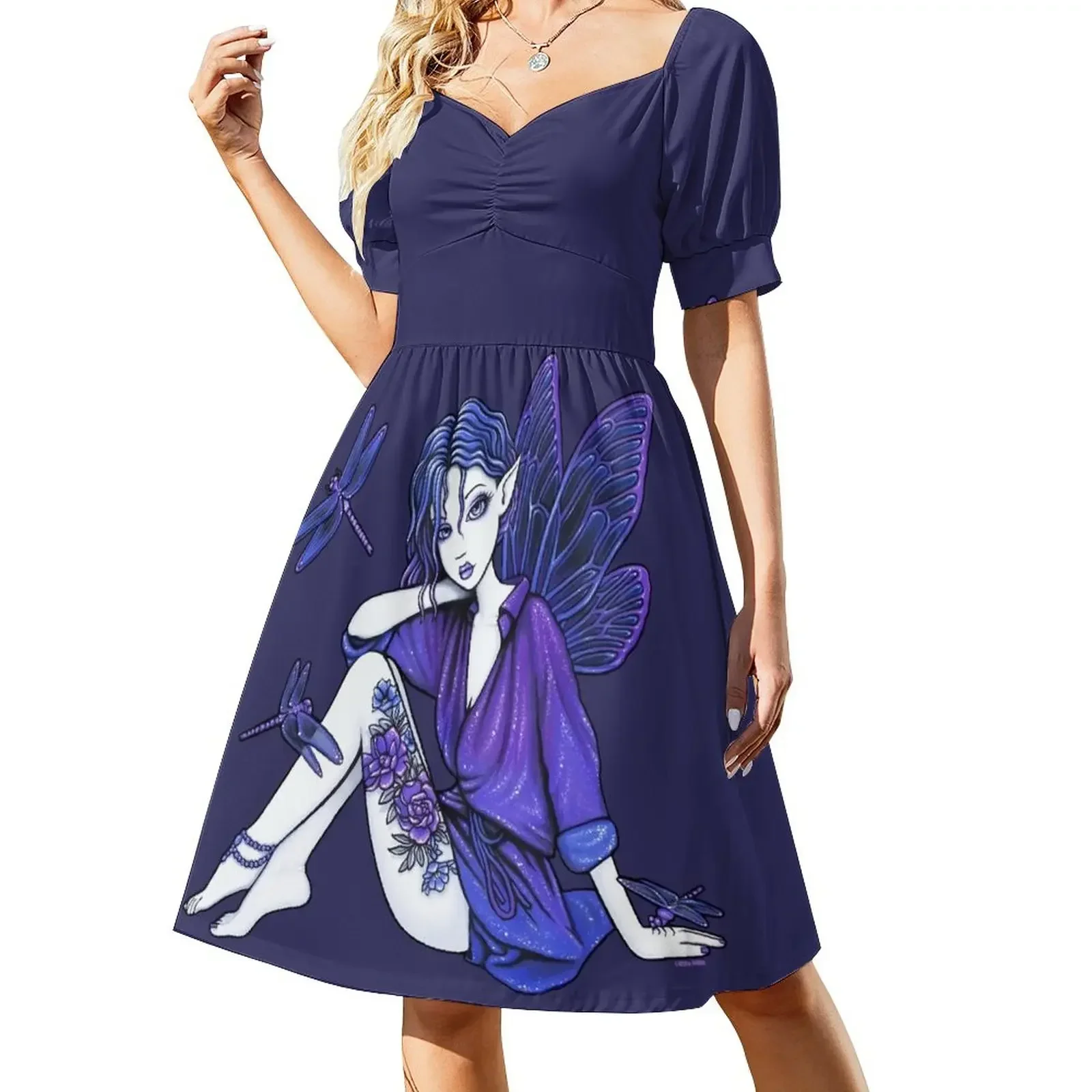 Cassie Purple Blue Dragonfly Fairy Sleeveless Dress Womens dresses summer dresses women 2025 women evening dress Dress