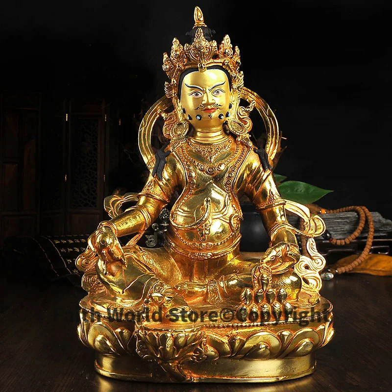 30 CM large # HOME OFFICE Talisman efficacious House Protection # Gilding brass Tibetan Buddhism Zanbala buddha statue