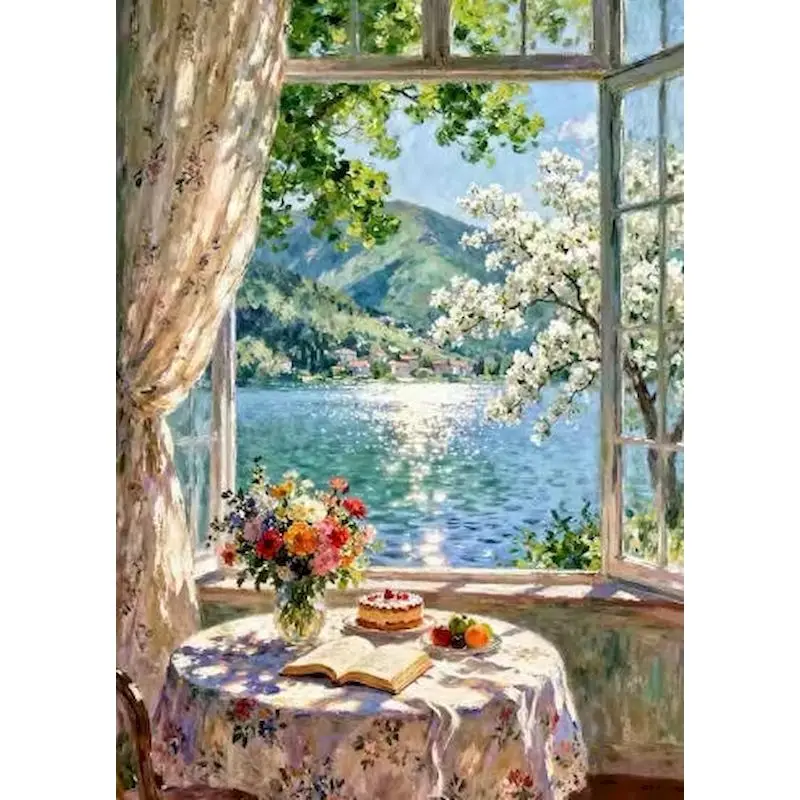 

GATYZTORY Seaside Paint By Numbers Frameless Paint Kit for Beginner Scenery Classic Painting Decor Artwork