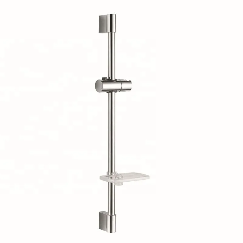 

Support Bar For Shower Head Wall-Mounted Sliding Bar Bathroom Round Shower Slide With Storage Dish