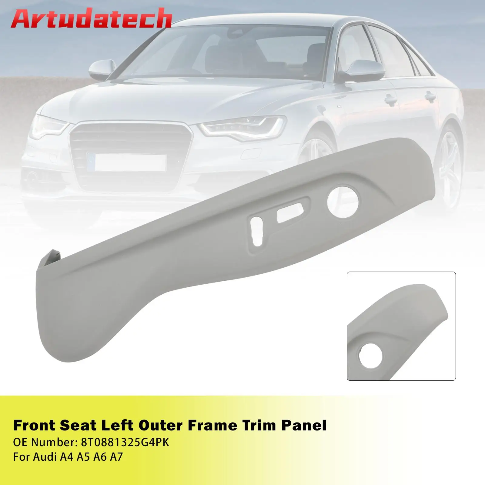

Artudatech переднее сиденье левая внешняя рамка накладка 8T0881325G4PK для Audi A4 A5 A6 A7