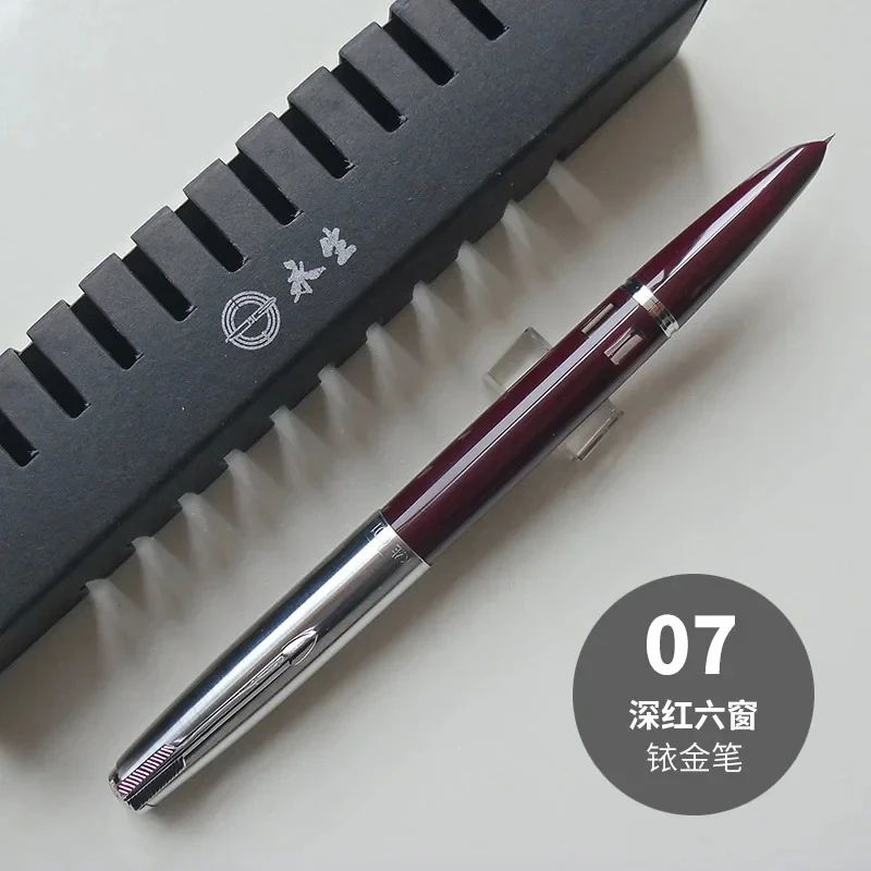 

Wingsung 601 Press Piston Fountain Pen Iridium EF/F Nib Steel Cap Vacumatic Resin Ink Pen School Stationery Office Supplies