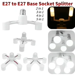 E27 to E27 LED Bulb Lamp Holder 2 in 1/3 in 1/4 in 1/5 in 1 E27 Base Socket Splitter LED Lamp Socket Light Bulb Adapter Holder