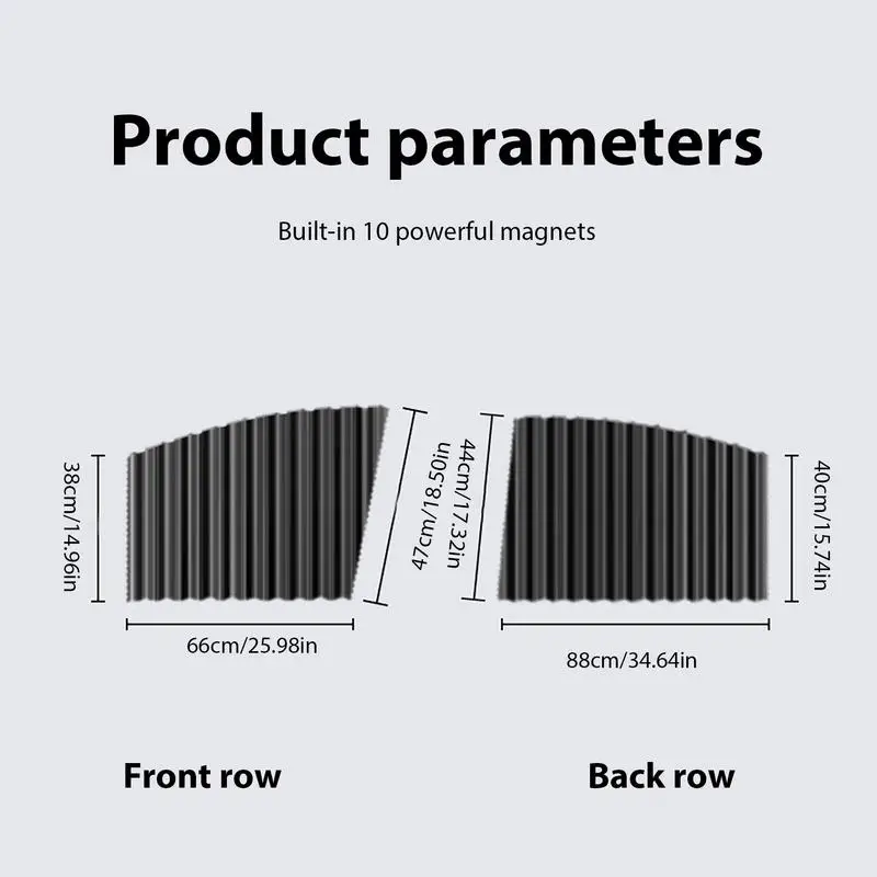 غطاء شمس أمامي وخلفي للسيارة لحجب أشعة الشمس ، ستائر قابلة للتراجع للسيارات ، مظلة شمسية مغناطيسية للسيارات