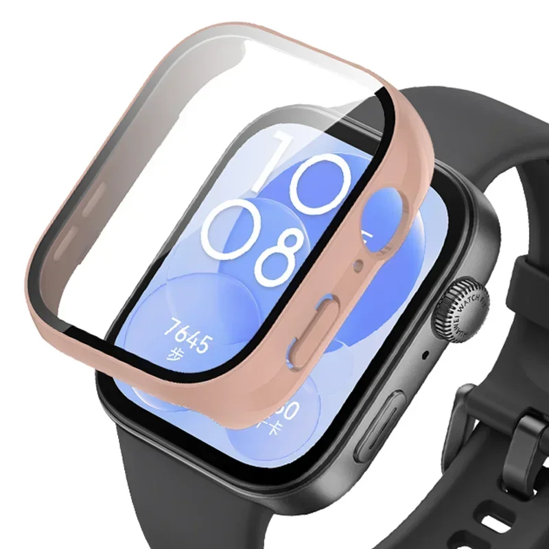 Закаленное стекло + чехол для Huawei Watch Fit 3, бампер, полное покрытие, защитная пленка для экрана часов Correa, корпус для ПК Huawei Fit3, новые аксессуары
