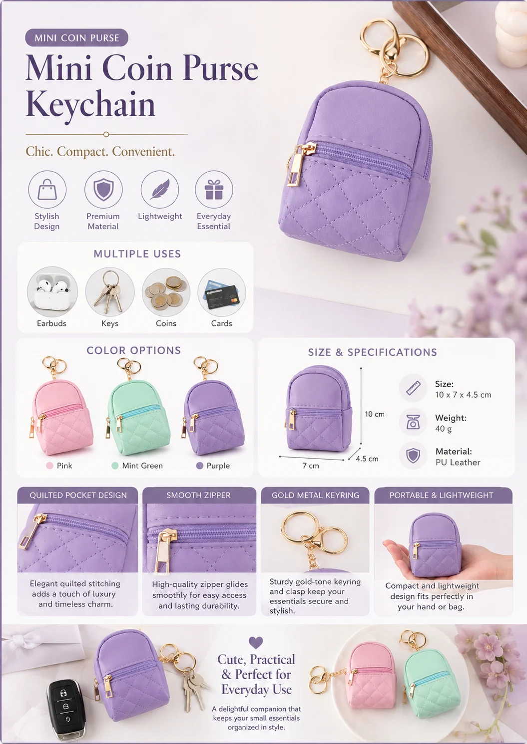 Mini Coin Purse Keychain Portable Earphone Pouch Small Wallet Creative Bag Pendant Fashion Storage Accessory