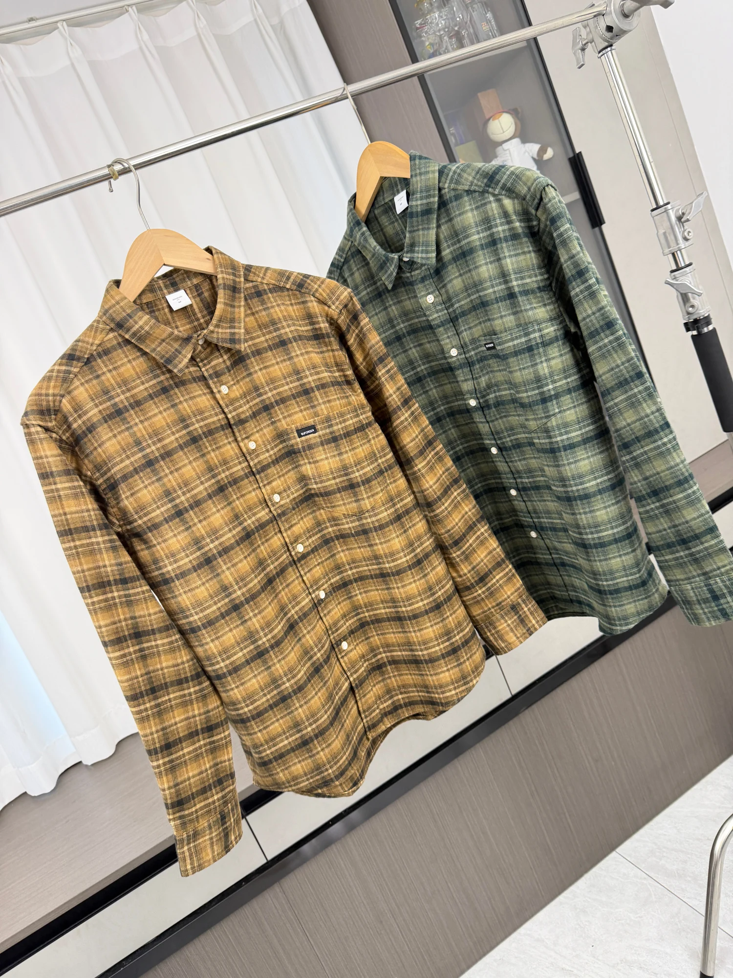 Loose Fit Checkered Long Sleeve Shirt Vintage Contrast Color Lazy Style Men's Fashion Urban Casual Shirt for Autumn Season