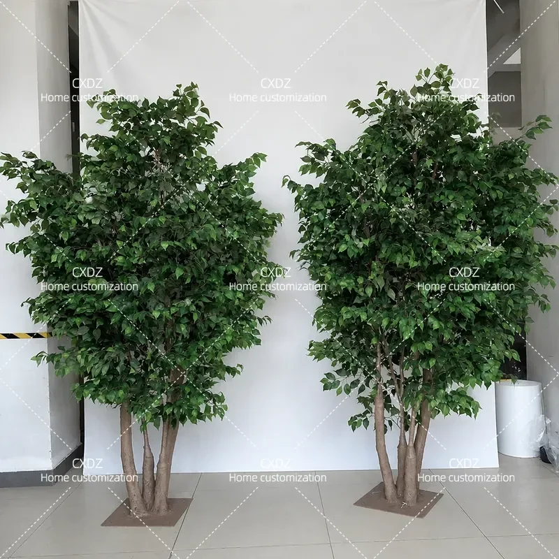 Simulated banyan tree, large floor-to-ceiling simulated tree, garden landscaping, window ornament, interior decoration, false