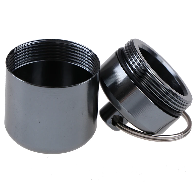 B*1PCS Case Bottle Cache  Holder Container Keychain Medicine Box Metal Mini Waterproof Alloy Pill Box  Health Care For Travel