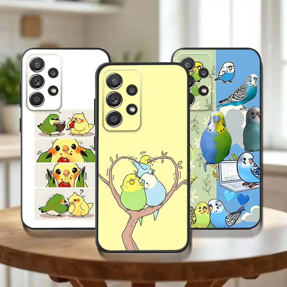 

Chubby Cockatiel Parrot BirdS Phone Case Silicone Soft For Samsung Galaxy A73,31,32,72,41,53,52,71,22,5G,Note,J7,8,9