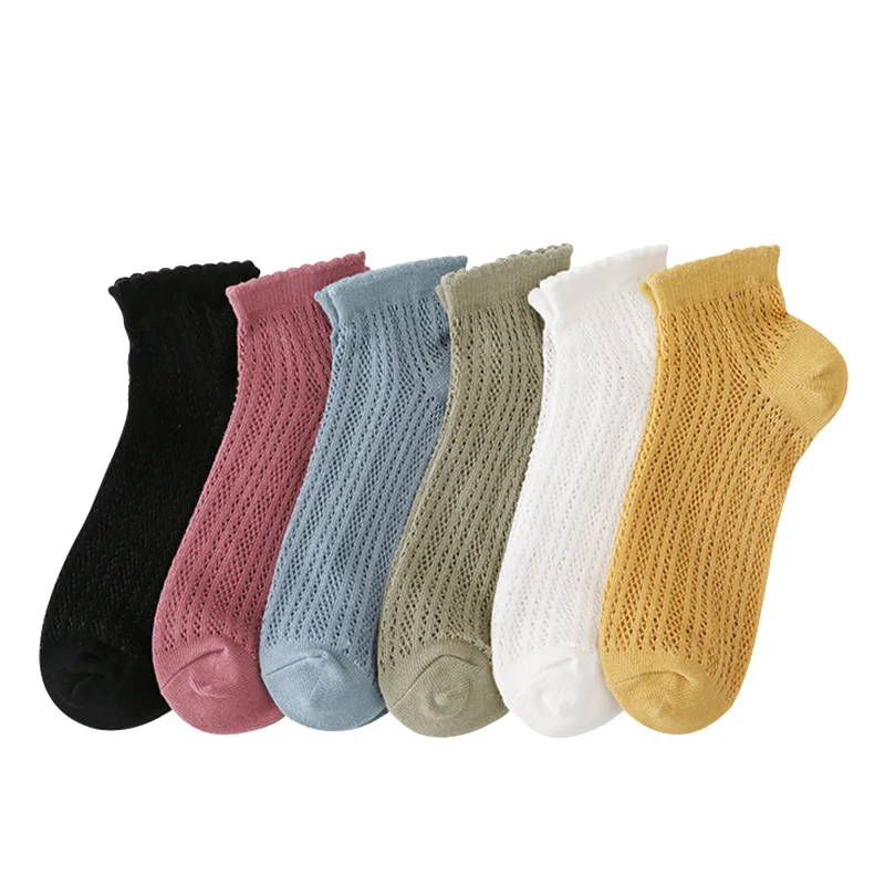 1 Pairs Women Socks Summer Breathable Solid Color Cotton Women's Short Tube Socks Thin Section Female Low Cylinder Socks