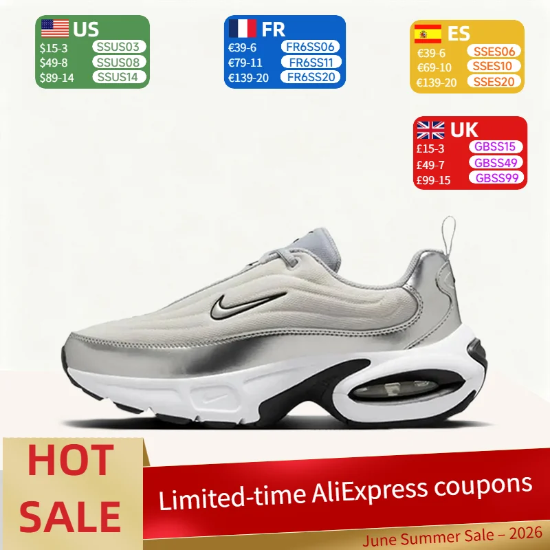 

Nike Air Max Portal: Breathable, Comfortable, Versatile, and Durable Low-Top Running Shoes for Women – Silver/White HM0256-001