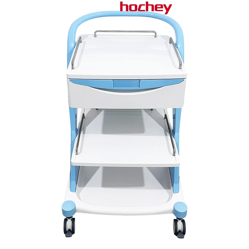 Hochey Hospital High Quality  Trolley Multi-functional Hospital Trolley With Hanging Basket