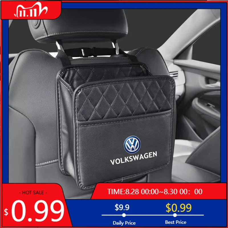 

VW GTI GOLF 2026 Горячая продажа для VW VOLKSWAGEN кожаная сумка для хранения автомобильного сиденья, ящик для мусора, подвесной чехол, инструменты для организации Volkswagen VW