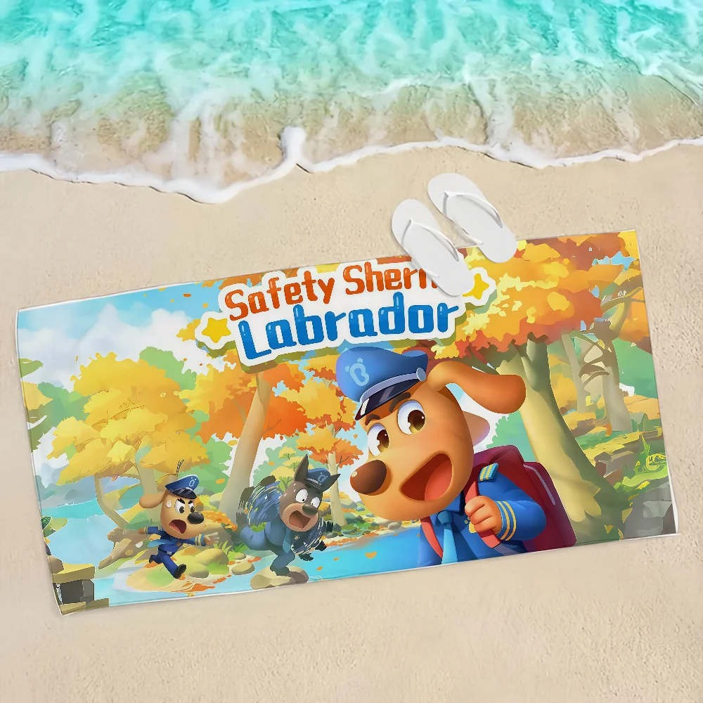منشفة ساونا هدية PoolGym Beach L-LabradorS S-Safety Travel S-Sheriff دش سريع الجفاف مناشف رياضية للتخييم ناعمة