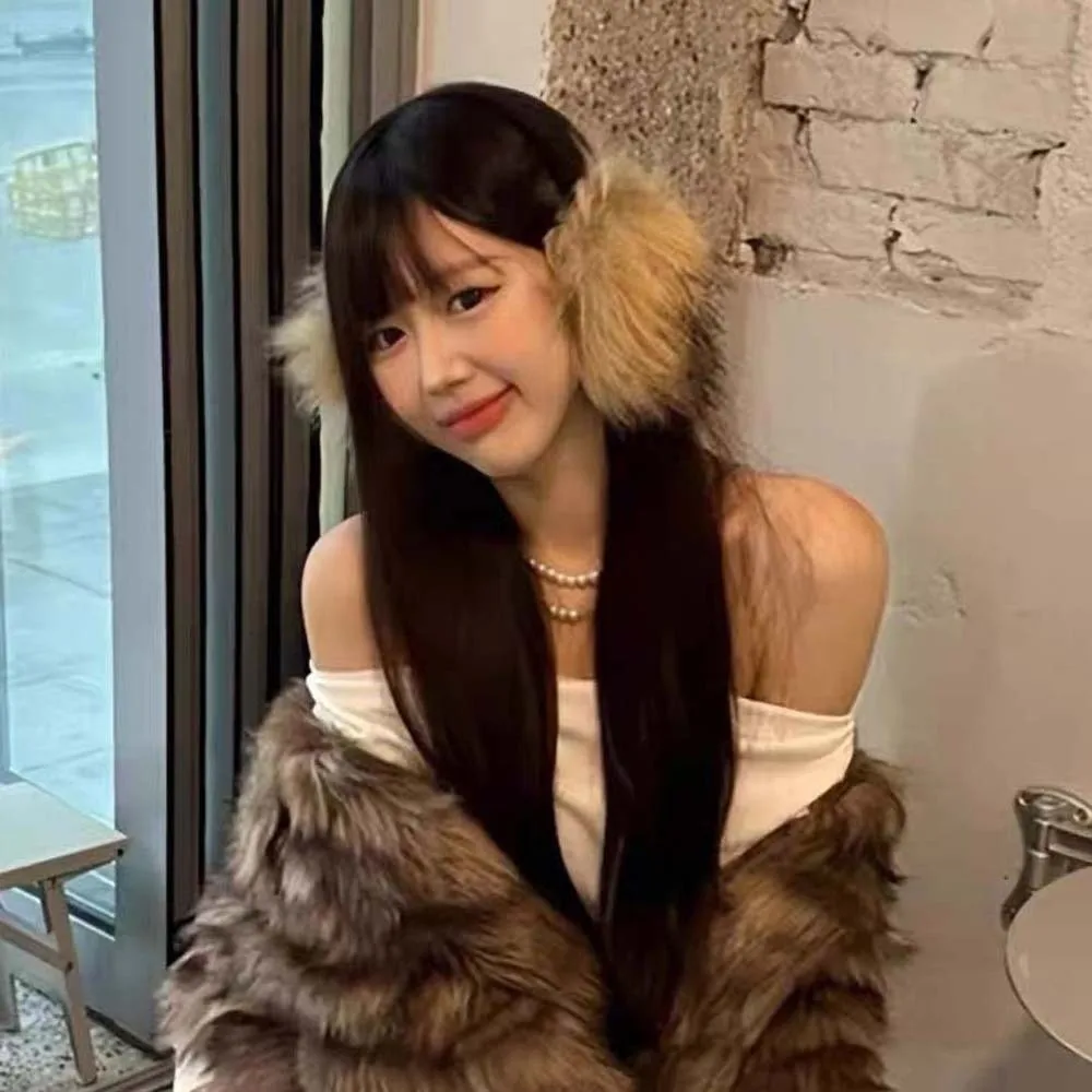 مريحة Y2K فو فرو المنك غطاء للأذنين لينة يندبروف غطاء للأذن تدفئة الأذن مكافحة الباردة الشتاء رشاقته إيرفلاب زوجين