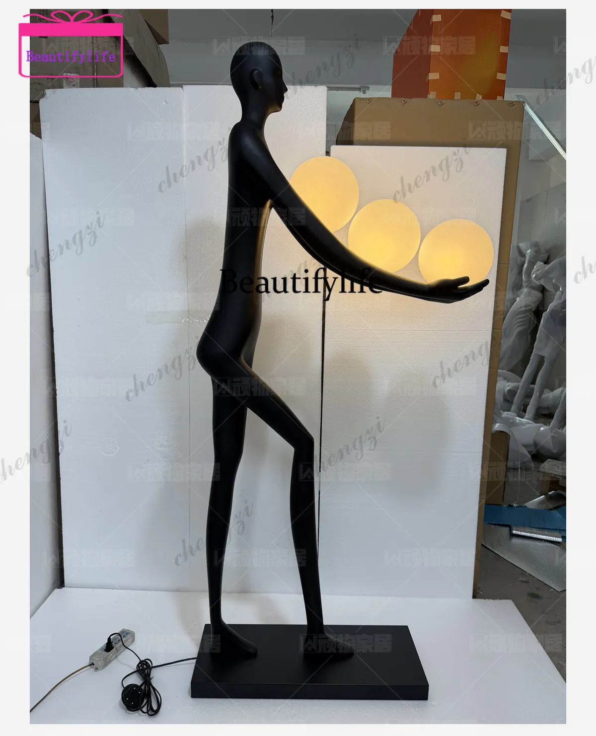 a55 Modern simple abstract figure sculpture ornament living room entrance decoration creative art decoration floor lamp
