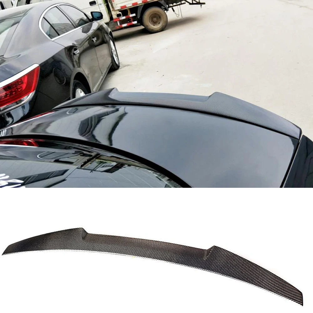 Car Rear Spoiler for BMW 3 Series E46 Base Sedan M3 4-Door 1998 - 2005 Real Carbon Fiber Trunk Lip FRP Black