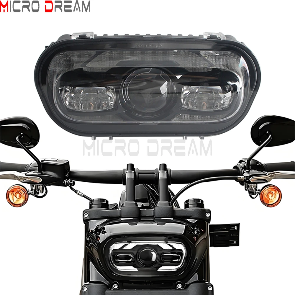 For Harley Softail Fat Bob FXFB 2018-19 FXFBS 2018-2025 Motorcycle LED Headlight Assembly Front DRL High Low Beam Light Headlamp