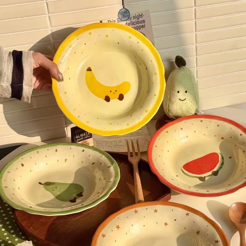 

Party Green Dinner Set Plates Yellow Designer Elegant European Plates Dinner Sets Ceramic Round Vaisselle Cuisine Kitchen Dishes