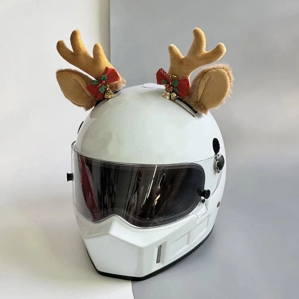 Creative Christmas Antlers Helmet Decor Cute DIY Motorcycle Helmet Antlers Antler Decoration Detachable Christmas Decoration